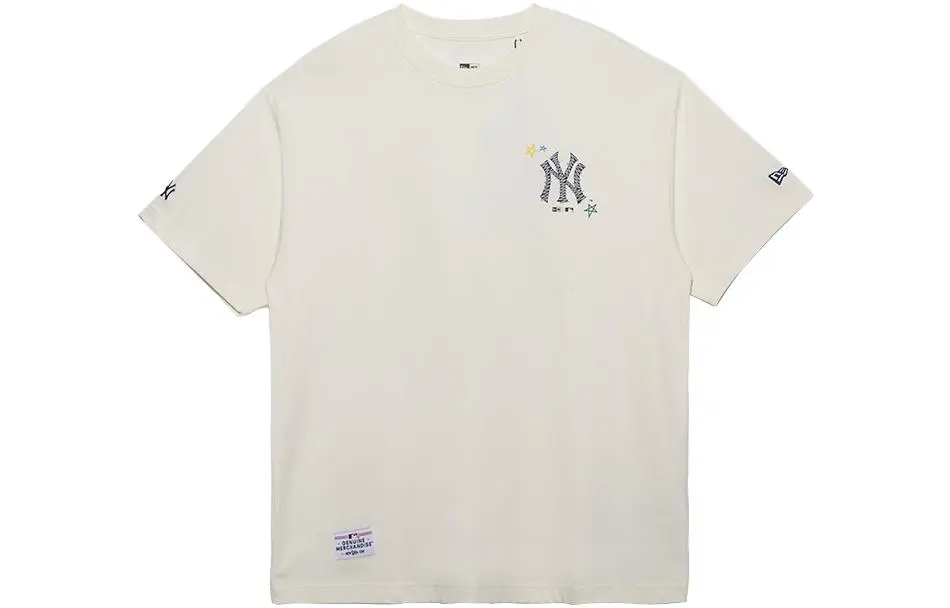 New Era T Shirt Couple, Trendy And Versatile Unisex Ivory White