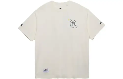 New Era T Shirt Couple, Trendy And Versatile Unisex Ivory White