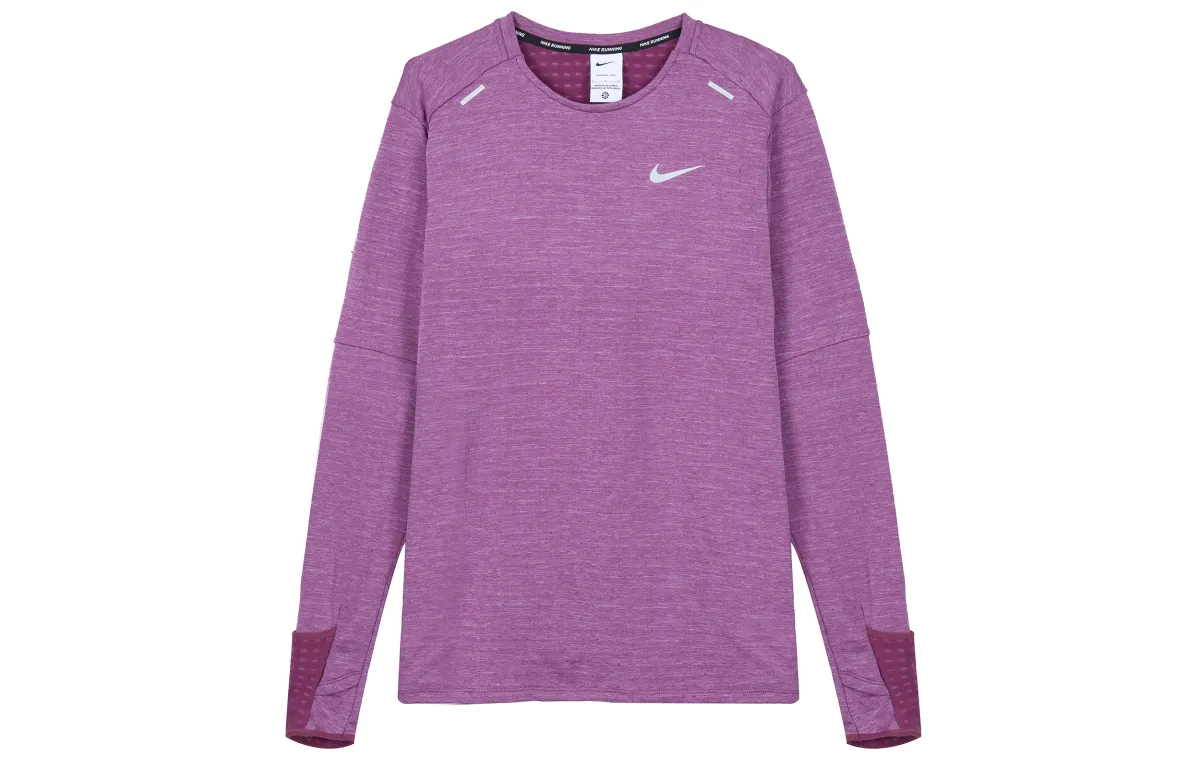 Nike T-Shirts Men's Purple Crew Neck Moderate Straight Fit
