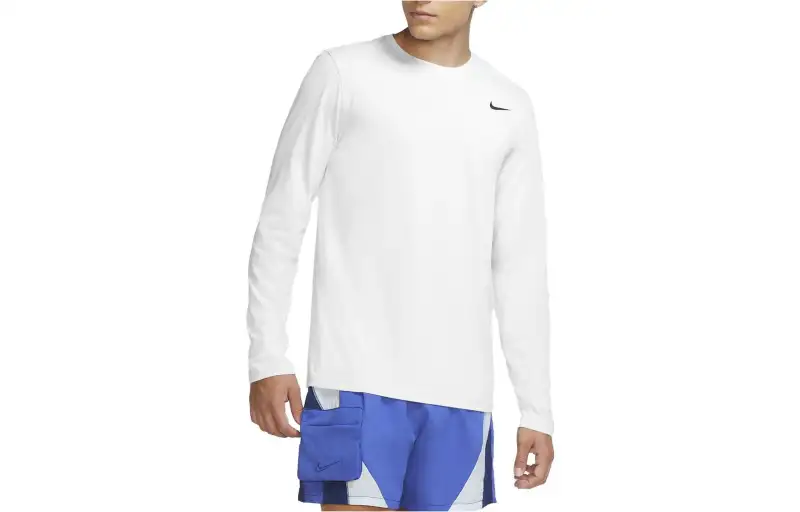 Nike T Shirts Men's White Crew Neck Moderate Straight Fit