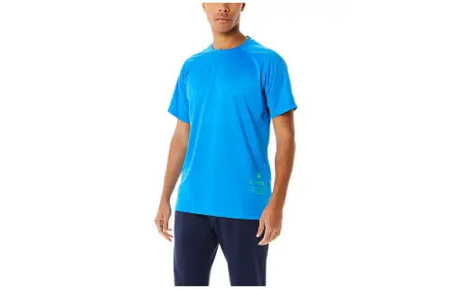 Asics Active Short Sleeve Top T Shirt Men's Blue
