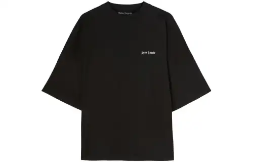 PALM ANGELS Logo Embroidered Crewneck T Shirt