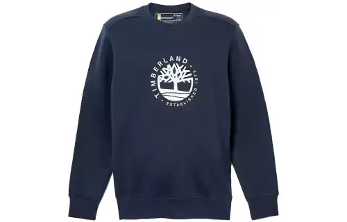 Timberland T Shirts Unisex Blue Crew Neck Moderate Straight Fit