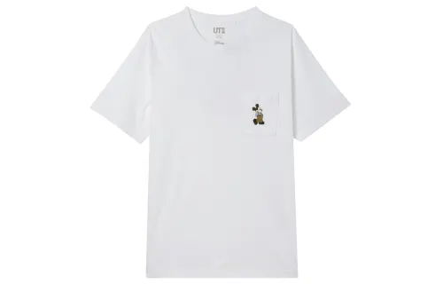 UNIQLO T Shirts Unisex White Crew Neck Moderate