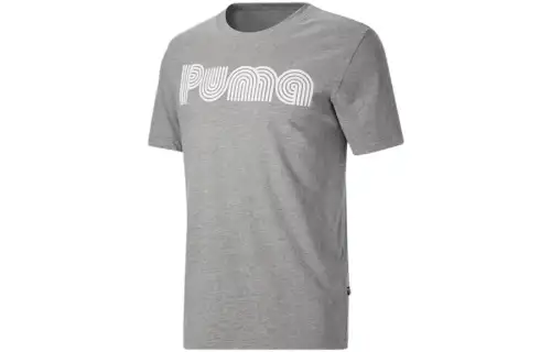 PUMA T Shirts Men's Gray Crew Neck Moderate Other
