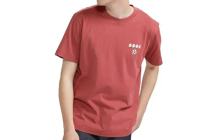 UNIQLO T Shirts Unisex Rose Red Crew Neck Moderate Other