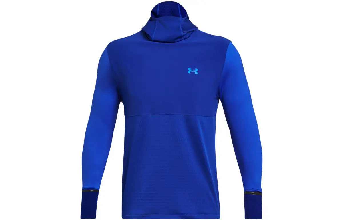 Under Armour Qualifier T-Shirts Men's Blue Hooded Moderate Straight Fit