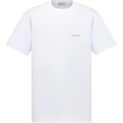 DIOR T Shirts Men's White Crew Neck Moderate