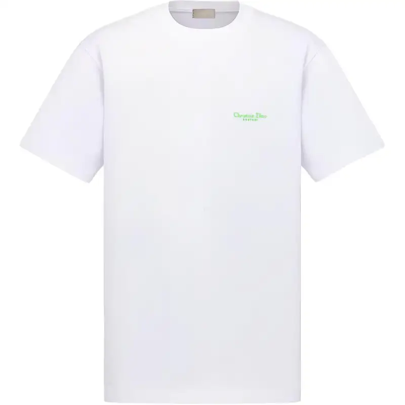 DIOR T Shirts Men's White Crew Neck Moderate
