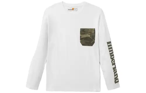 Timberland T Shirts Men's White Crew Neck Moderate Straight Fit