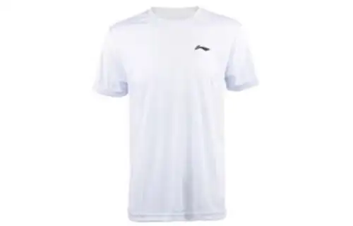 Li Ning T Shirts Unisex White Crew Neck Moderate Straight Fit
