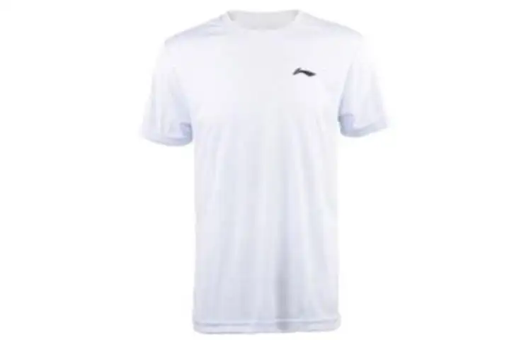 Li Ning T Shirts Unisex White Crew Neck Moderate Straight Fit
