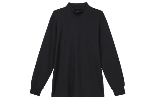 UNIQLO T Shirts Men's Black Half Turtleneck Moderate Straight Fit