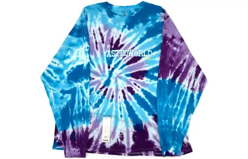 Travis Scott T Shirts Men's Blue Crew Neck Moderate Straight Fit