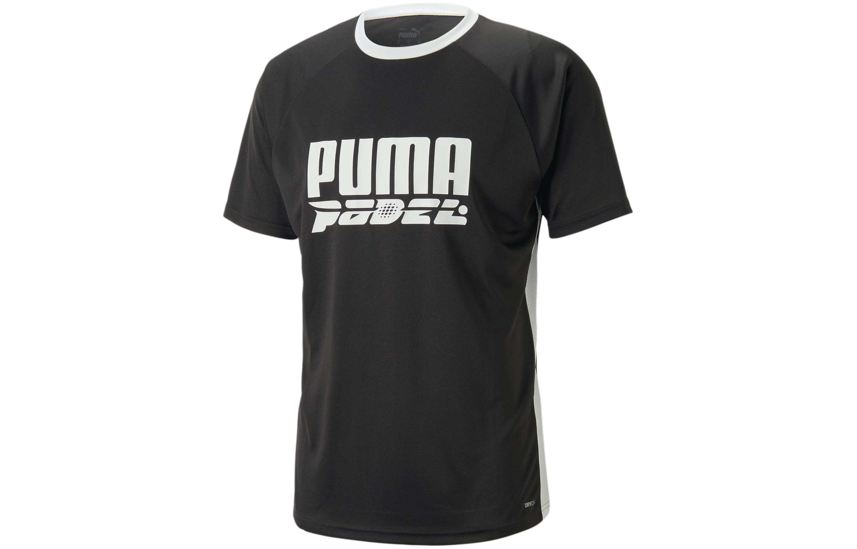 PUMA TeamLIGA Padel T Shirts Men's Black Crew Neck Moderate Straight Fit