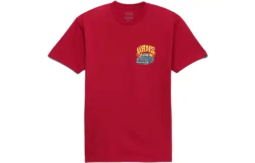 Vans RUNNING On EMPTY T Shirts Unisex Red Crew Neck Moderate Straight Fit