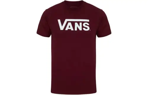 Vans T Shirts Men's Red Crew Neck Moderate Straight Fit