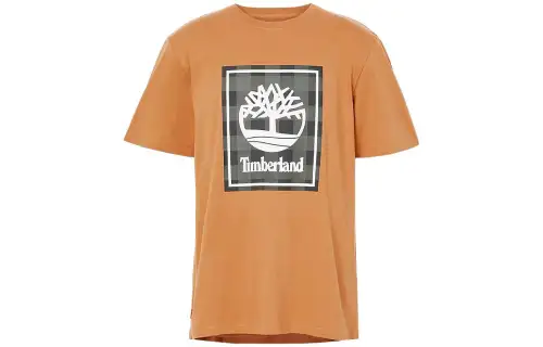 Timberland T Shirts Men's Yellow Crew Neck Moderate Straight Fit
