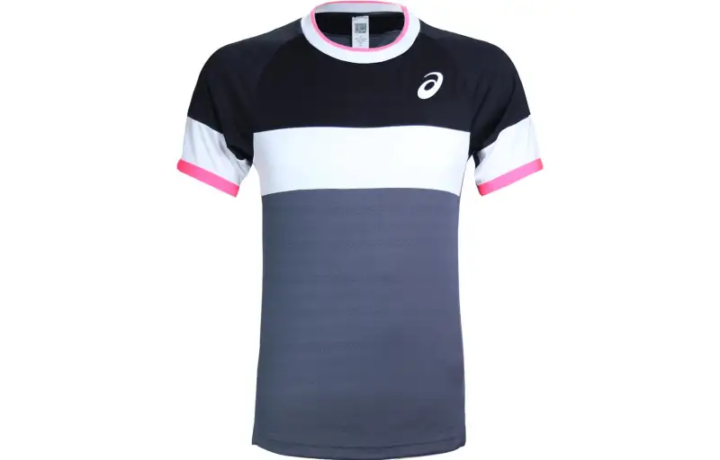 ASICS T Shirts Men's Multicolor Crew Neck Moderate Straight Fit