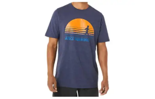 Asics Sunrise Runner Graphic Tee T Shirt Men's Blue