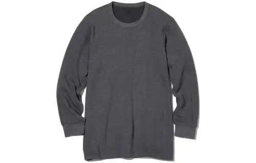 UNIQLO T Shirts Men's Twilight Black Crew Neck Moderate Straight Fit