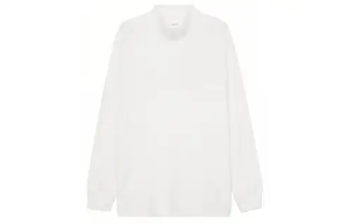 UNIQLO T Shirts Men's White Half Turtleneck Moderate Straight Fit