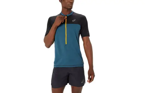 ASICS FUJITRAIL SS TOP T Shirt Men's Magnetic Blue/Performance Black