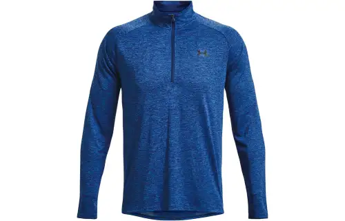 Under Armour Tech T Shirts Men's Dark Blue Stand Collar Moderate Straight Fit