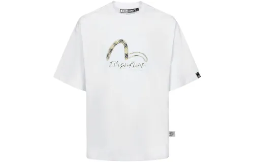 EVISU T Shirts Men's White Crew Neck Moderate Straight Fit