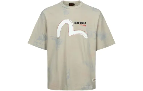 EVISU T Shirts Men's Multicolor Crew Neck Moderate Straight Fit