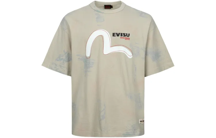 EVISU T Shirts Men's Multicolor Crew Neck Moderate Straight Fit