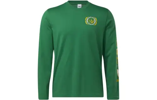 Reebok T Shirts Unisex Green Crew Neck Moderate Straight Fit