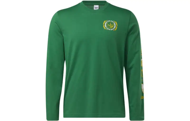 Reebok T Shirts Unisex Green Crew Neck Moderate Straight Fit
