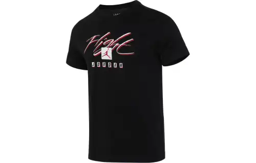 Jordan T Shirts Men's Black Crew Neck Moderate Straight Fit