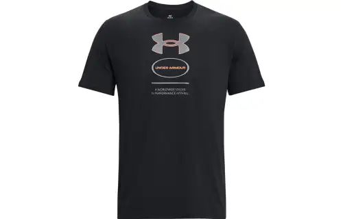 Under Armour T Shirts Men's Black Crew Neck Moderate Straight Fit