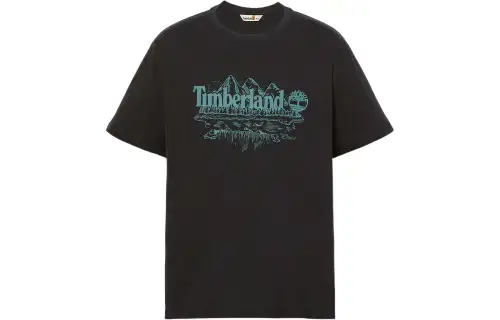 Timberland T Shirts Men's Black Crew Neck Moderate Straight Fit