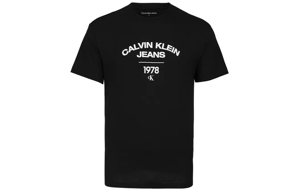 Calvin Klein T-Shirts Men's Black Crew Neck Moderate Straight Fit