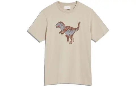 COACH T-Shirts Men's Beige Crew Neck Moderate