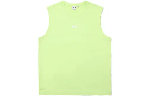FILA T Shirts Men's Light Green Crew Neck Moderate Straight Fit