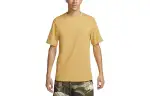 Nike T Shirts Men's Gold Crew Neck Moderate Straight Fit