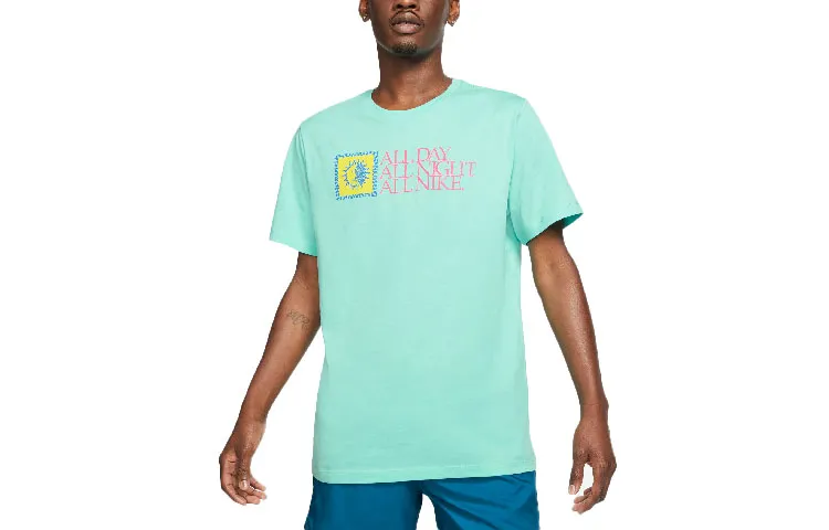 Nike Sportswear T-Shirts Men's Tropical Green Crew Neck Moderate