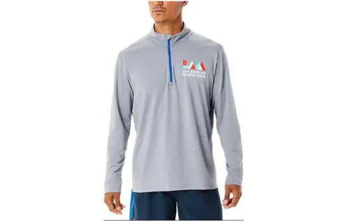 Asics Ready Set Half Zip Lam T Shirt Men's Gray