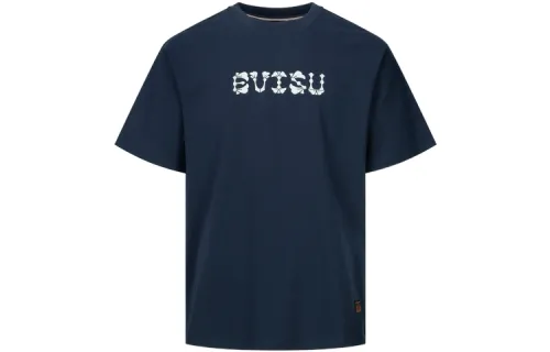 EVISU T Shirts Men's Black Blue Crew Neck Moderate Straight Fit
