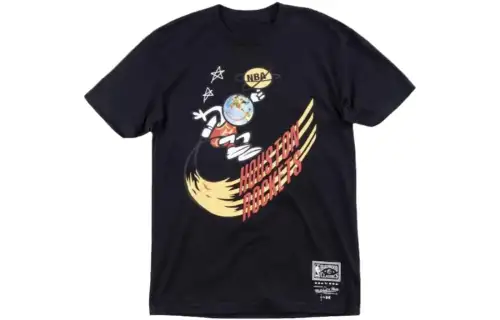 Travis Scott T Shirts Men's Black Crew Neck Moderate Straight Fit