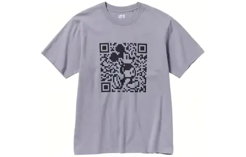 UNIQLO X Disney T Shirts Unisex Gray Crew Neck Moderate Straight Fit