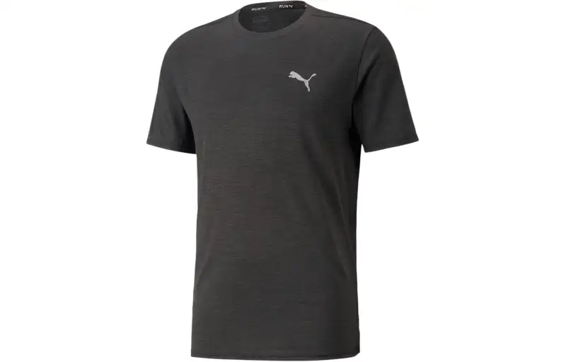 PUMA T Shirts Men's Dark Gray Crew Neck Moderate Straight Fit
