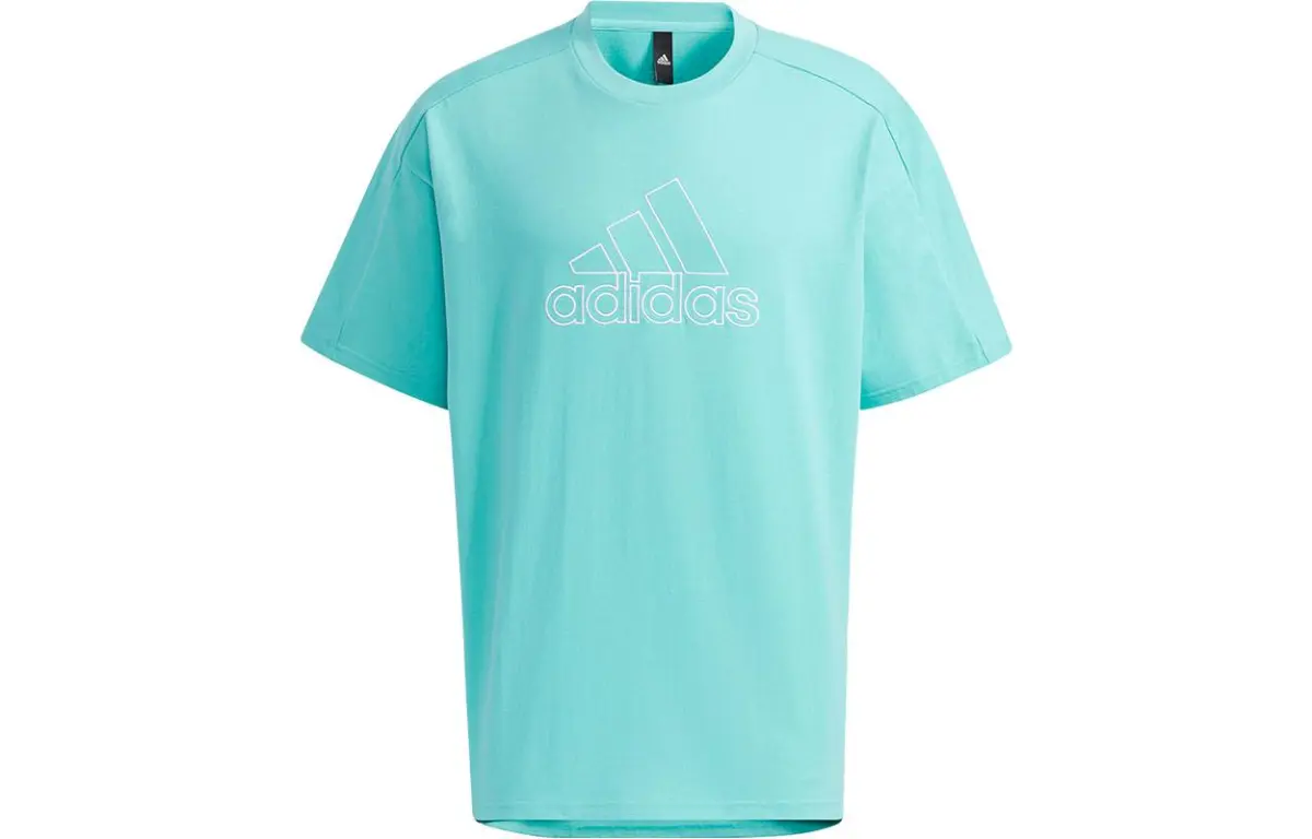 Adidas T-Shirts Men's Blue Crew Neck Moderate Straight Fit