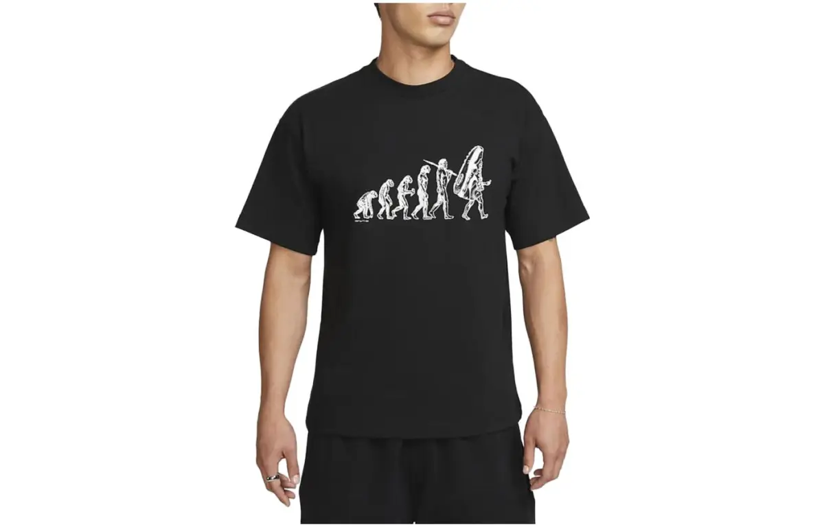 Nike T-Shirts Men's Black Crew Neck Moderate