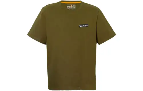 Timberland T Shirts Men's Dark Olive Crew Neck Moderate Straight Fit