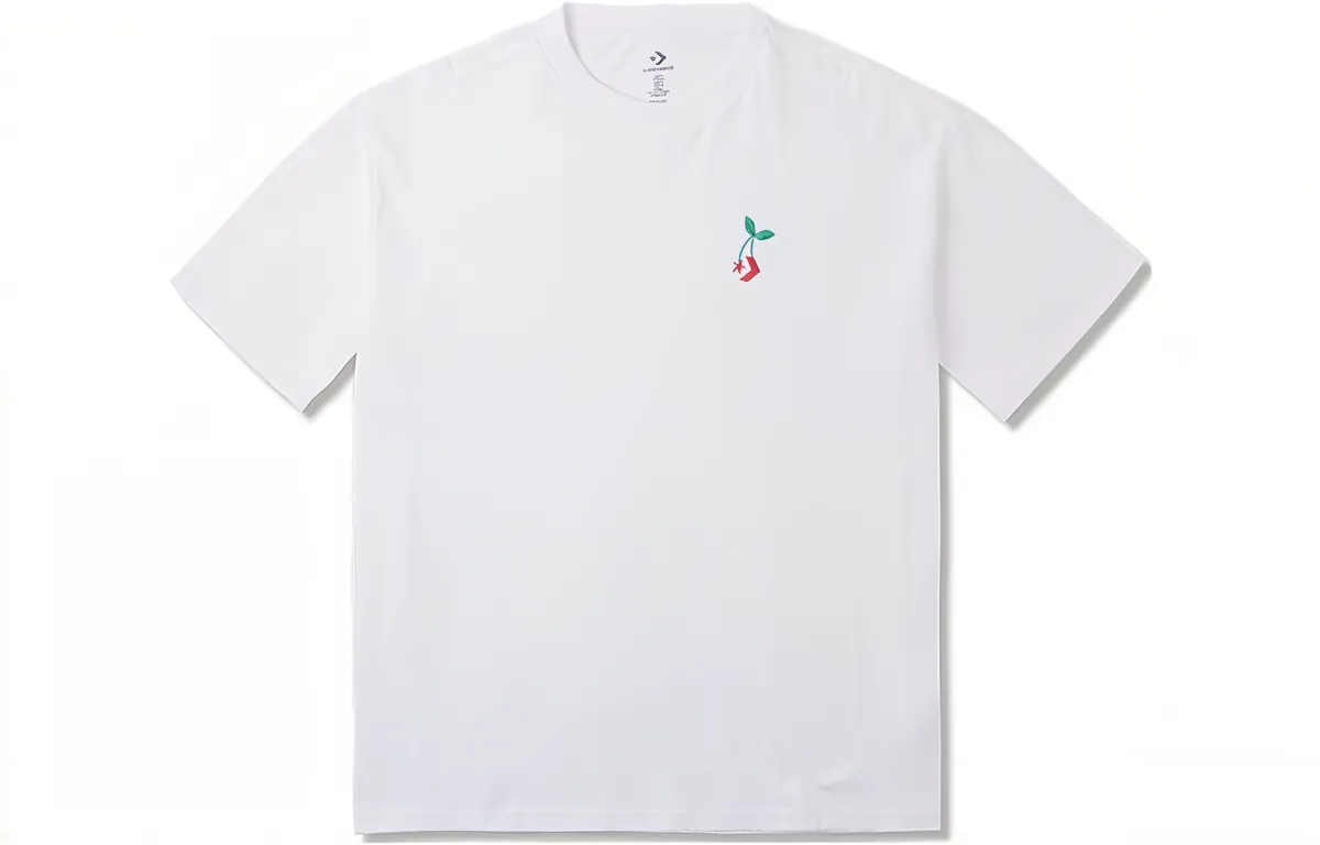 Converse T-Shirts Men's White Crew Neck Moderate Straight Fit